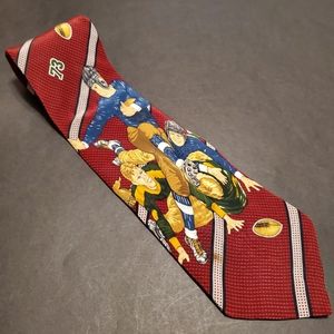 Red Early Football Silk Tie